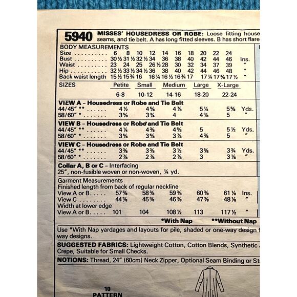 McCalls Sewing pattern 5940 shirt dress Aline 1970s size Large - Picture 4 of 6